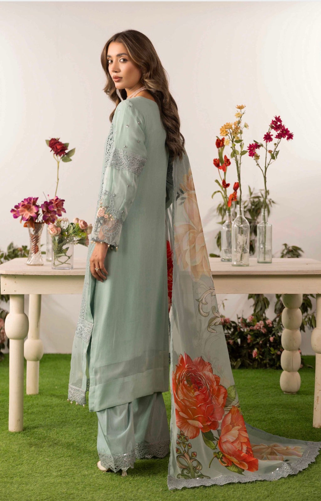ELYSIA - 3 piece Embroidered Chiffon Suit