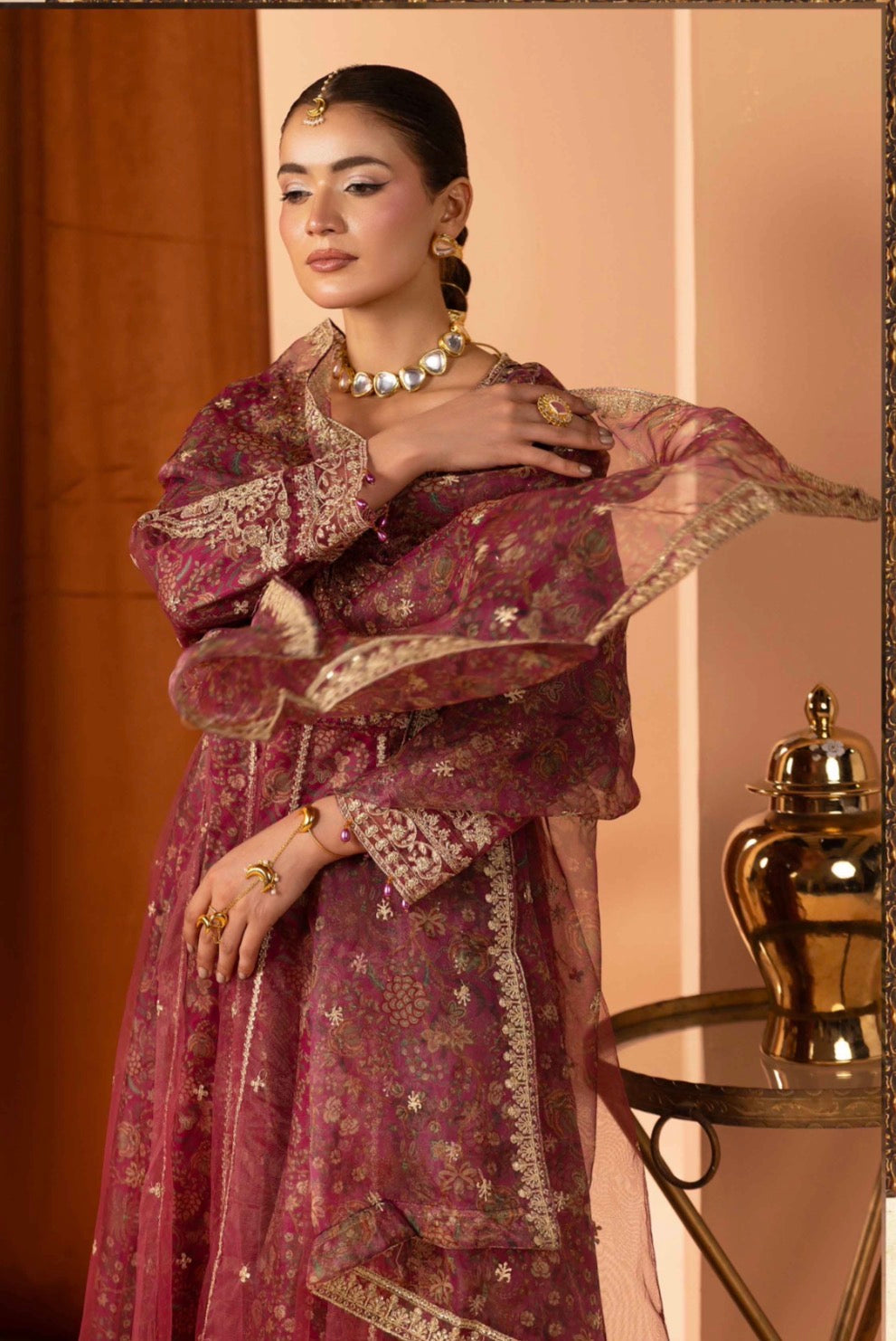 ANARKALI- 3 piece Embroidered suit