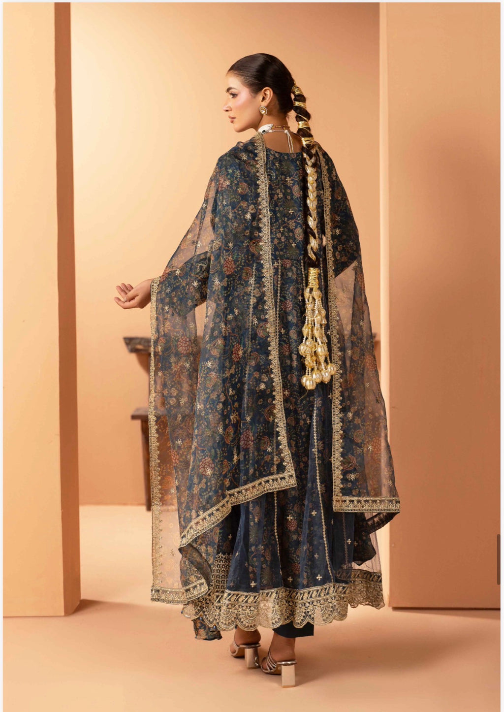 ANARKALI- 3 piece Embroidered suit