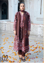 HUSN-E-EID 3 piece heavy Embroidered viscose Suit