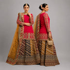 MEHNDI KI RAAT- 3 piece Embroidered Bridal Mayon/Mehndi Lehenga Dress
