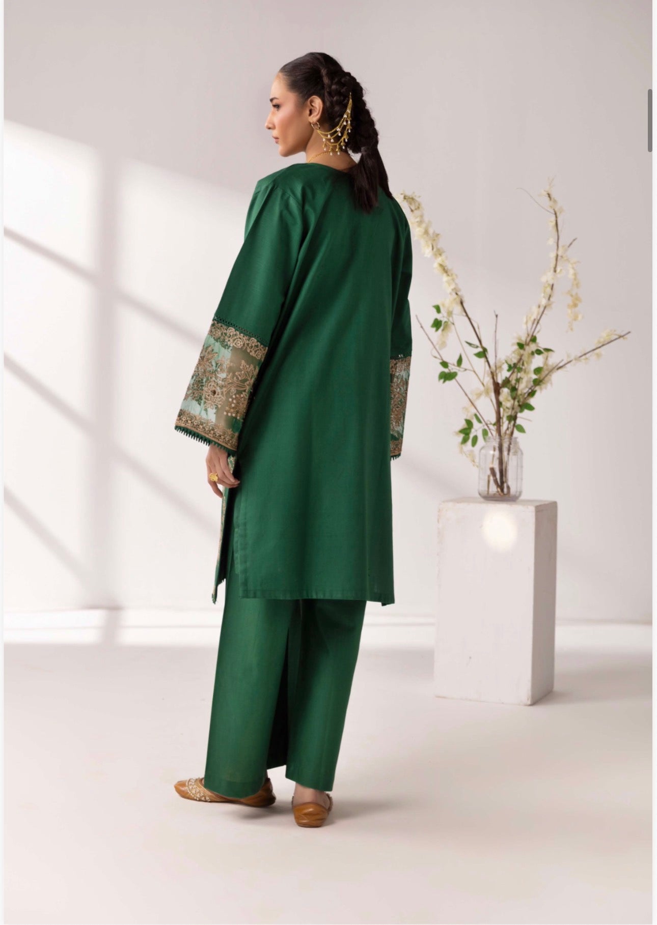 MB Lux- 4 piece Embroidered khadder Jacket Suit
