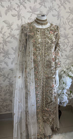 PEARLS -Pearl Champagne Hand-Embellished Luxury 3 pcs Suit