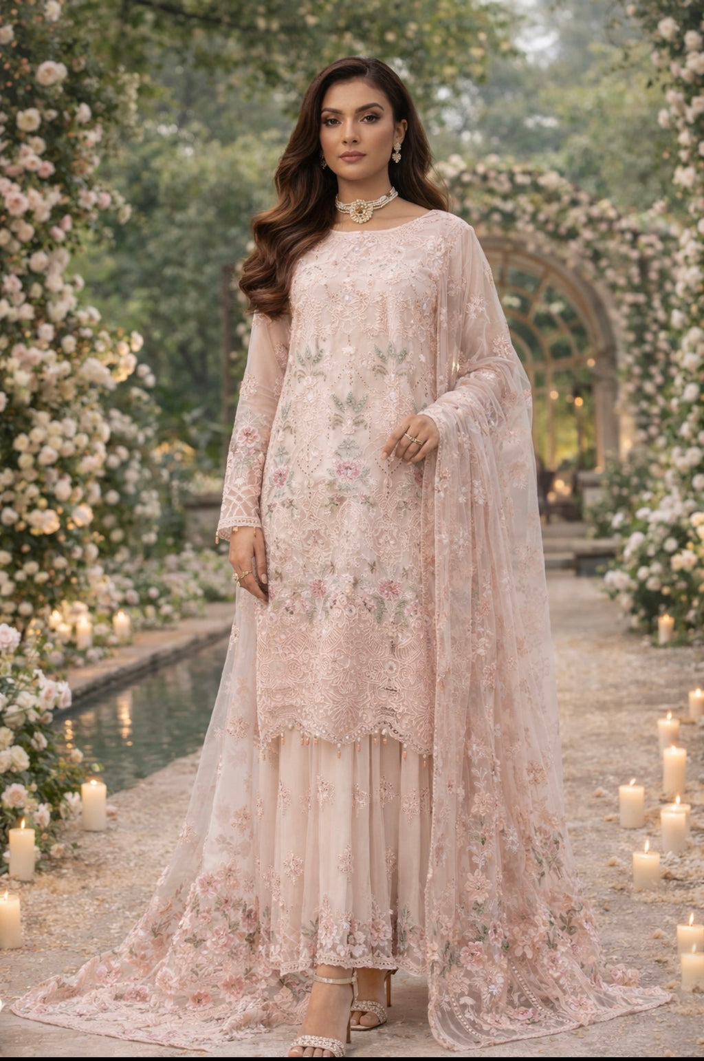 FLOSSIE 2-Luxury Embroidered Chiffon Suit | Pakistani Formal Wear