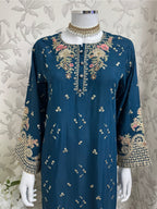 ETHNIC LUX- 3 Piece  embroidered viscose Suit