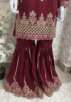 HIRA- 3 pieces Embroidered Gharara Suit