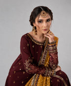 CHAAND RAAT- 3 piece Embroidered Raw Silk sharara Suit