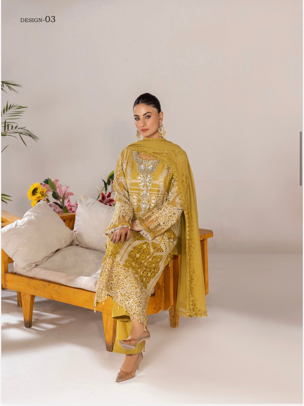 SONIYA-3 piece Embroidered Chiffon Suit