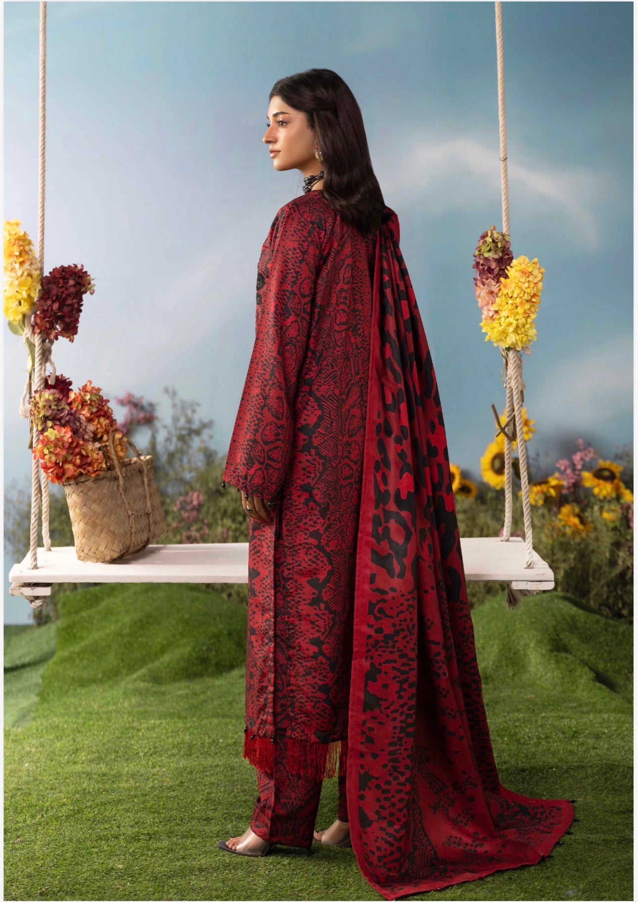 M PRINTS by simrans-3 Piece Embroidered Suit