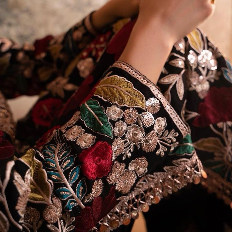 MAHNAZ-  4 pieces Heavy Embroidered chiffon suit