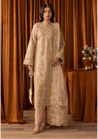 AFROZ Blush Pink- 3 piece Embroidered soft Organza suit