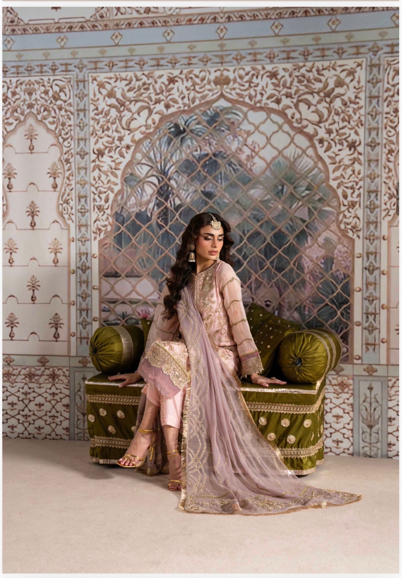 ALANI Blush Pink- 3 pieces Embroidered chiffon Suit