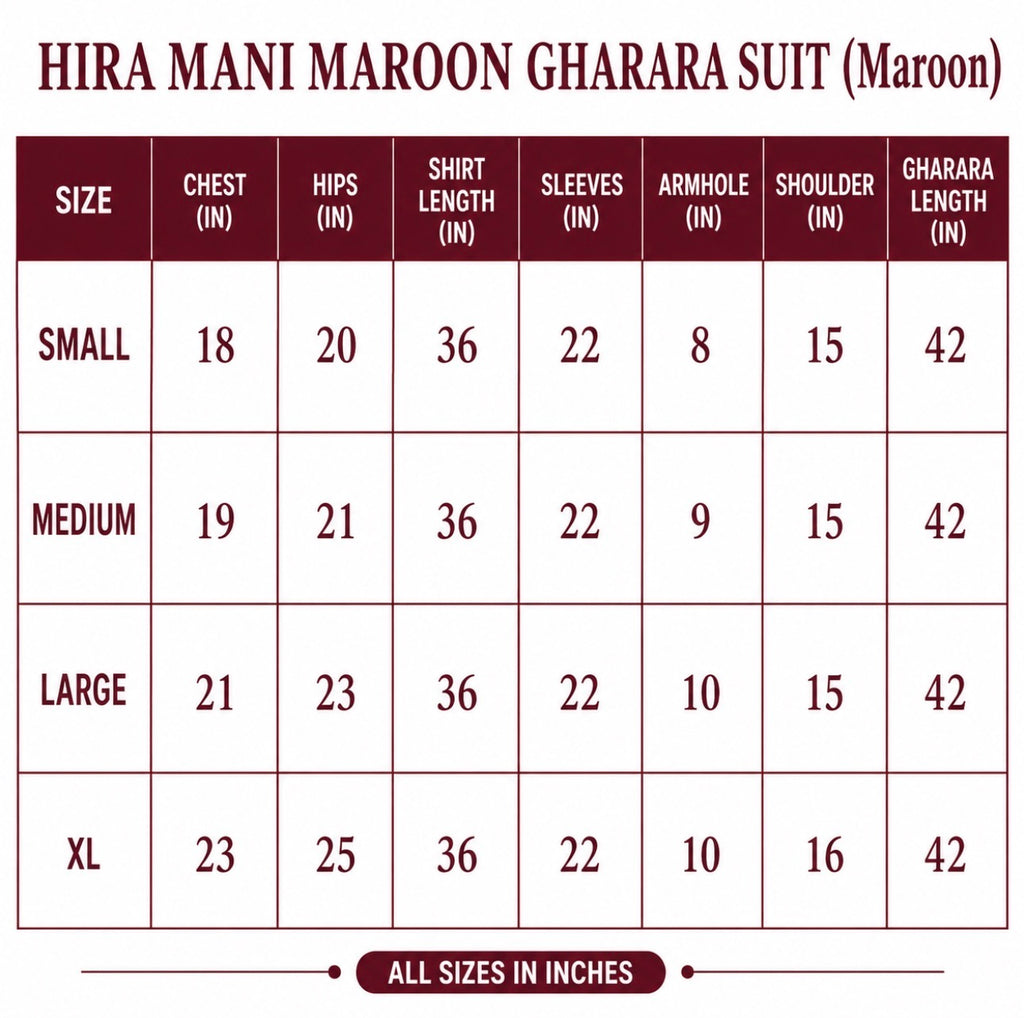 HIRA- 3 pieces Embroidered Gharara Suit