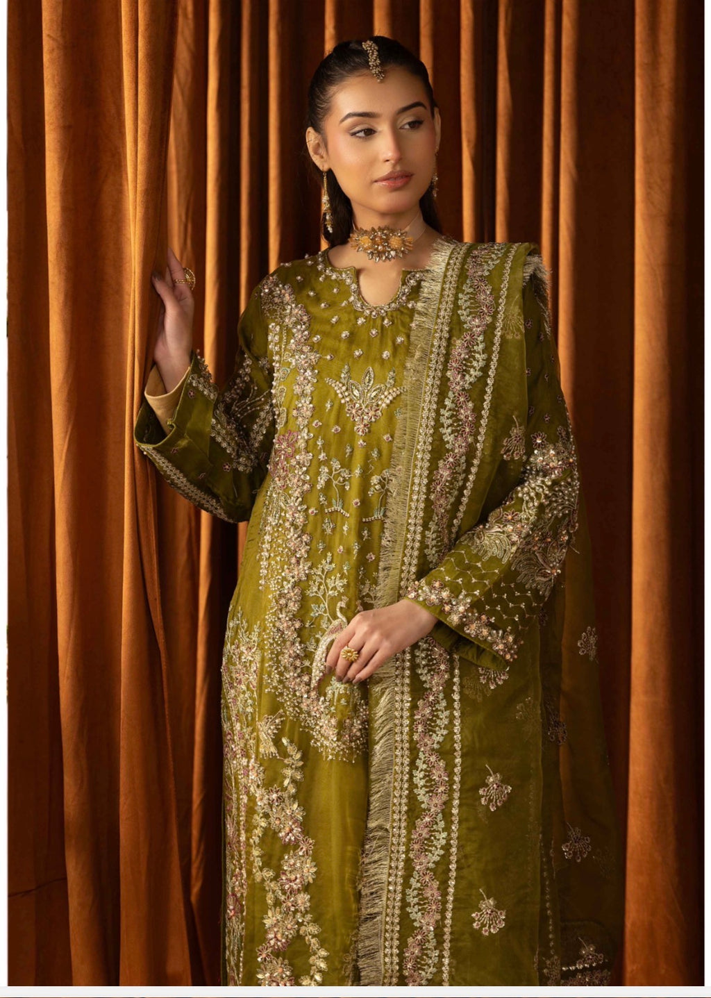 SANGEET- 3 piece heavy Embroidered soft organza Suit