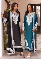 ALMILA- 3 pieces Embroidered Dhanak Suit