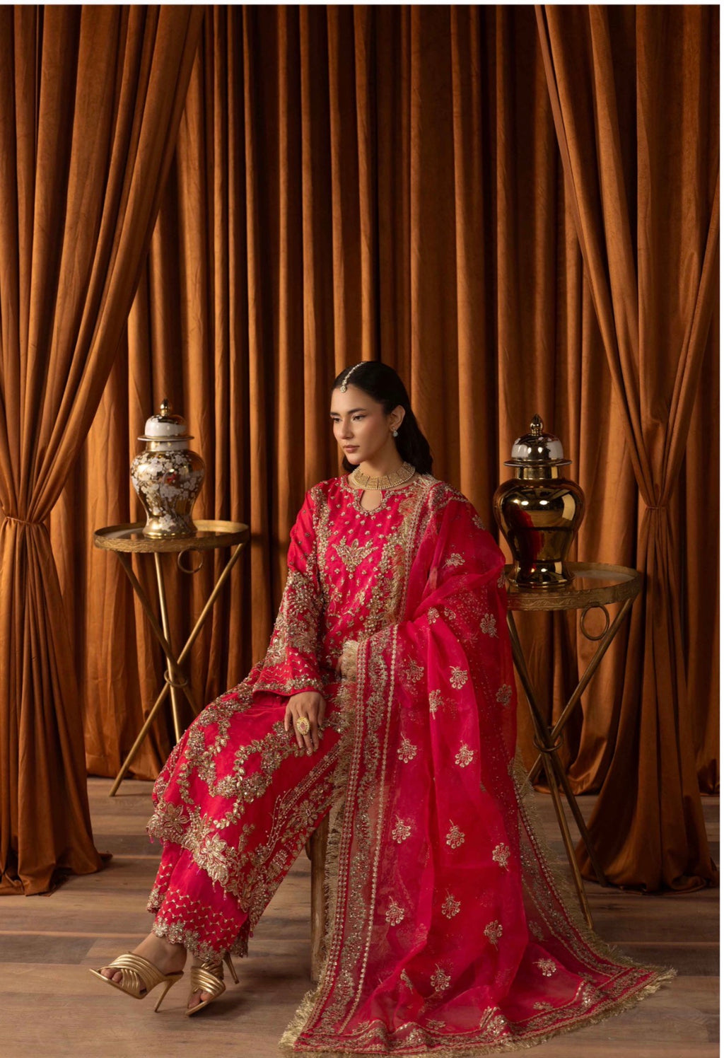 SANGEET- 3 piece heavy Embroidered soft organza Suit