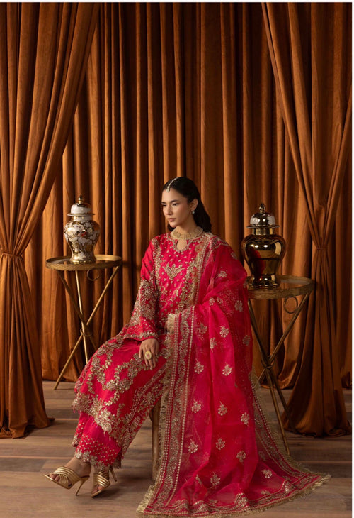 SANGEET- 3 piece heavy Embroidered soft organza Suit