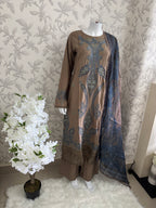 M Prints inspired Embroidered 3-Piece Suit | Pakistani Designer Dress