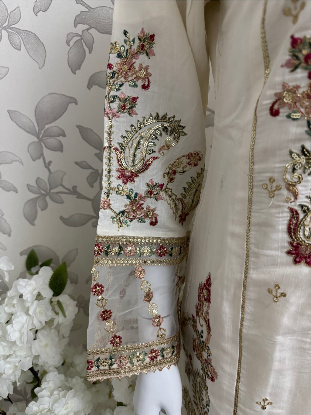 ETHNIC LUX- 3 Piece embroidered viscose Suit