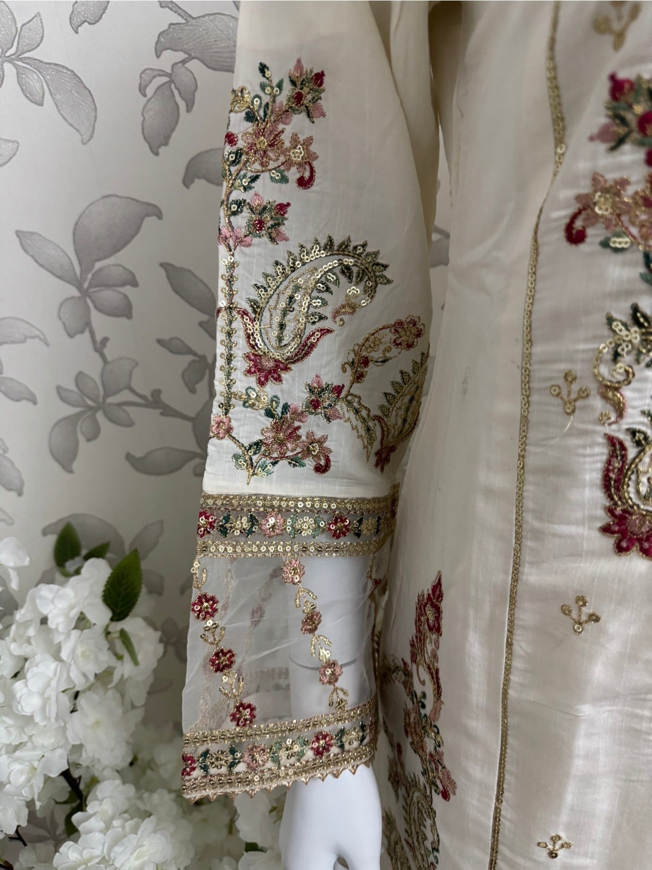 ETHNIC LUX- 3 Piece embroidered viscose Suit