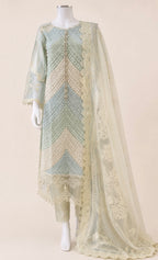 Mint Pearl- 3 piece Luxury Embroidered Lawn Suit