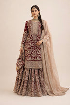 MAAYA - 3 piece Heavy Embroidered Chiffon Gharara suit