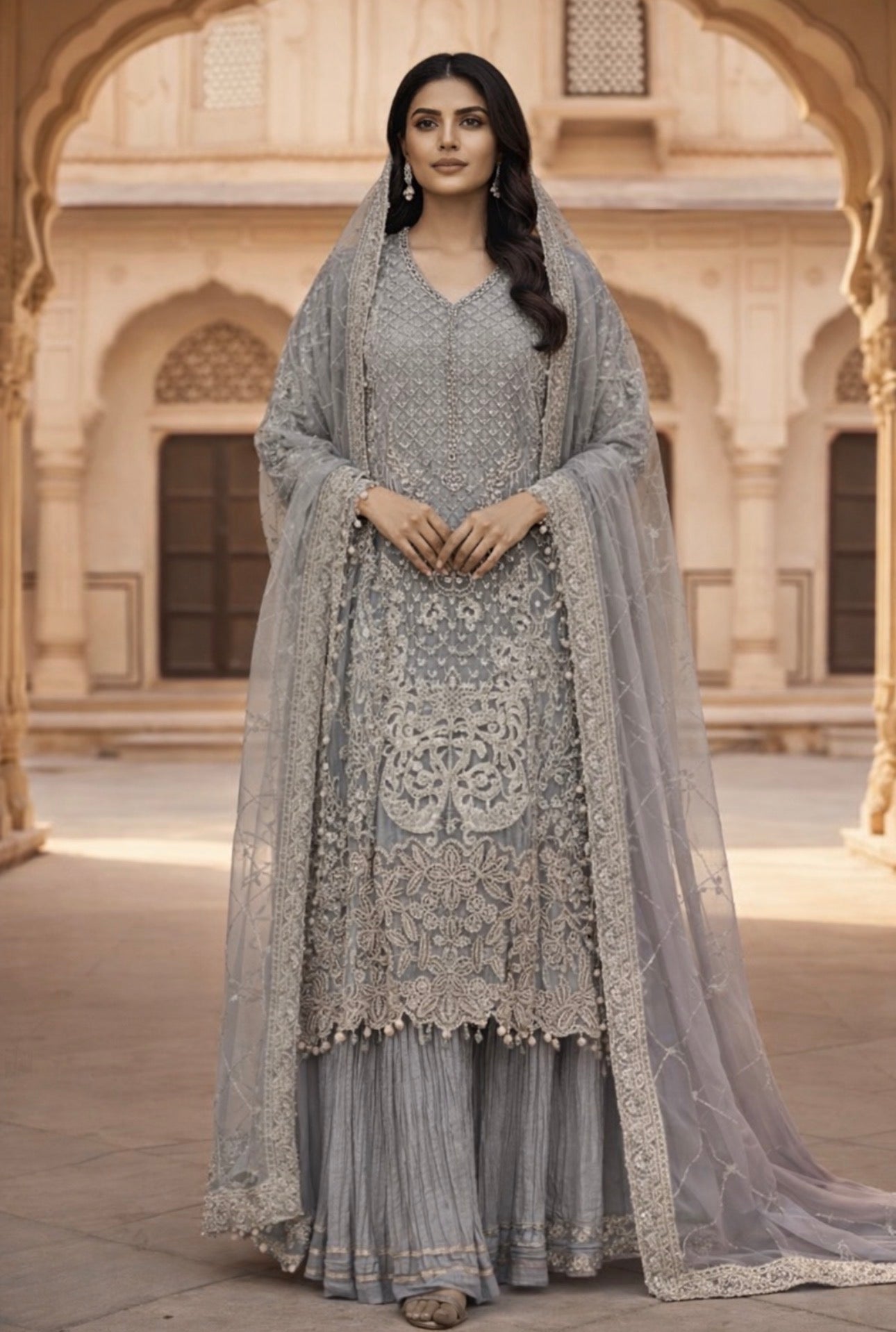 GHAZAL- 3 pieces Embroidered soft organza suit with organza duppatta