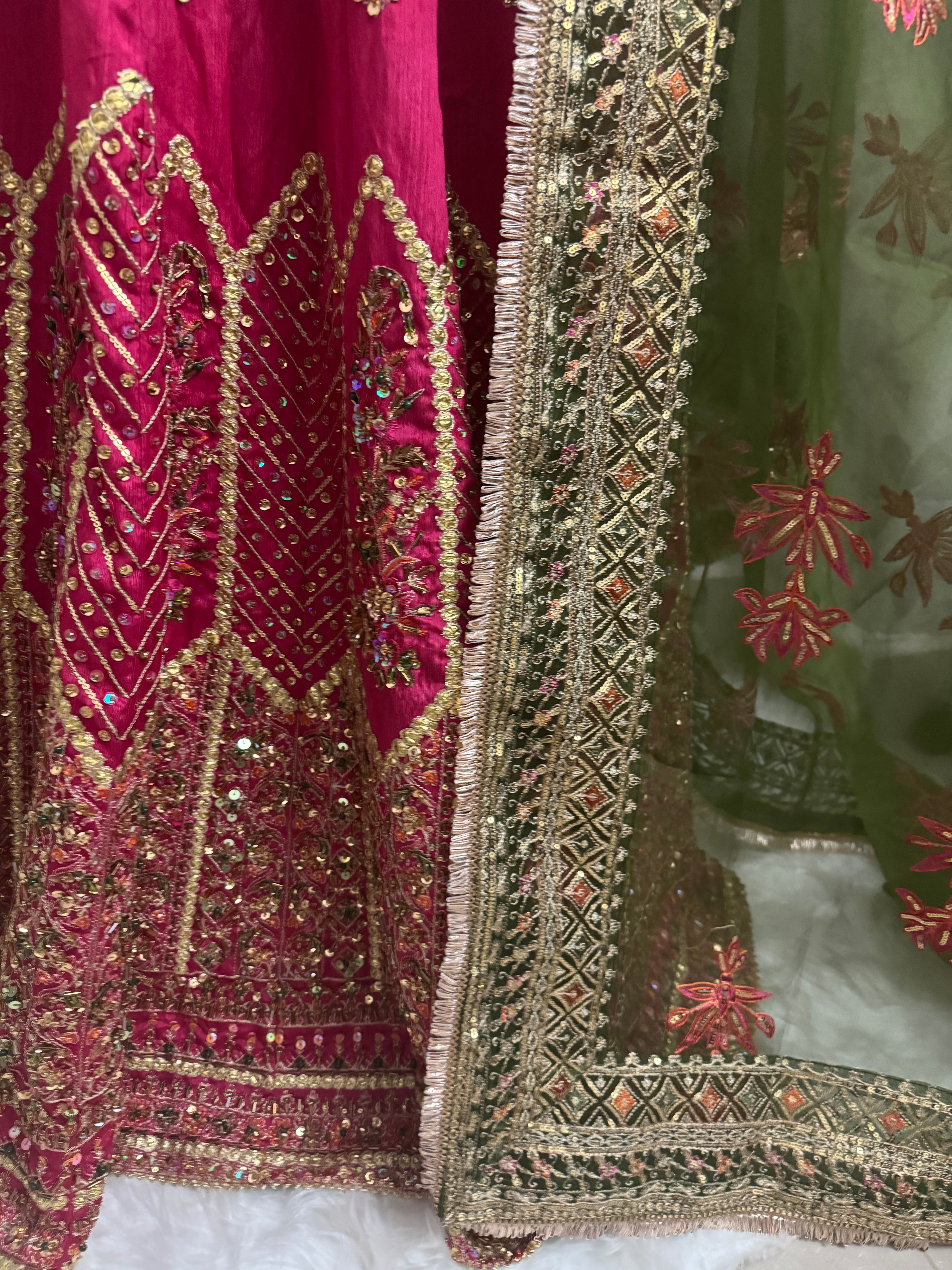 GUL BADAN-3 piece Embroidered Pakistani bridal Lehenga choli