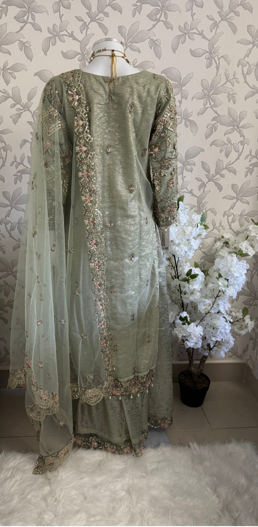 PEARLS- Luxury Hand Embellished Pakistani 3 piece sharara Suit