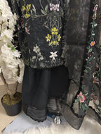 Black Floral-3 piece Embroidered Lawn Suit