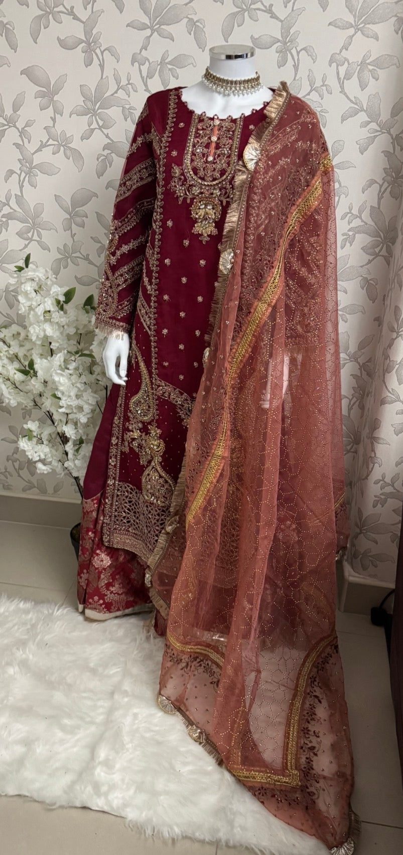 GULAAB- 3 pieces Heavy Embroidered Sharara Suit