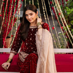 LUHH- 3 pieces Embroidered VELVET wedding suit