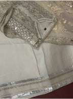 CHANDNI- 3 pieces Embroidered soft organza sharara Suit with embroidered chiffon Duppatta
