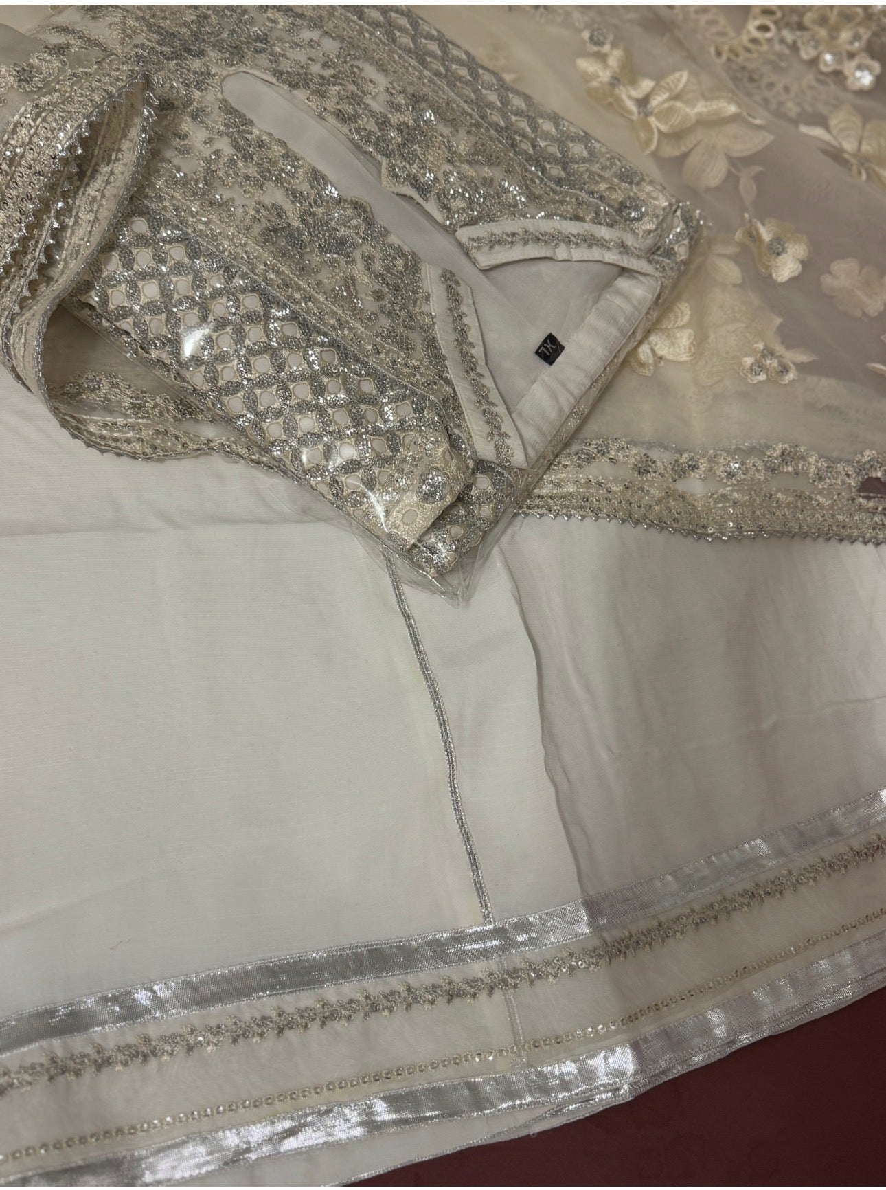 CHANDNI- 3 pieces Embroidered soft organza sharara Suit with embroidered chiffon Duppatta