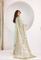 NUREH- 3 pieces heavy embroidered soft organza suit