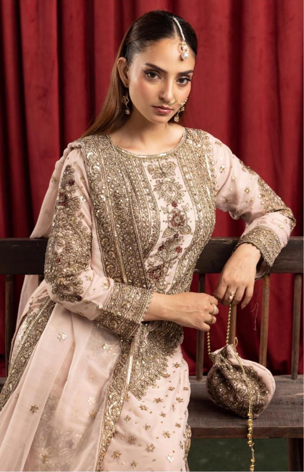 ASHIANA- heavy embroidered chiffon suit