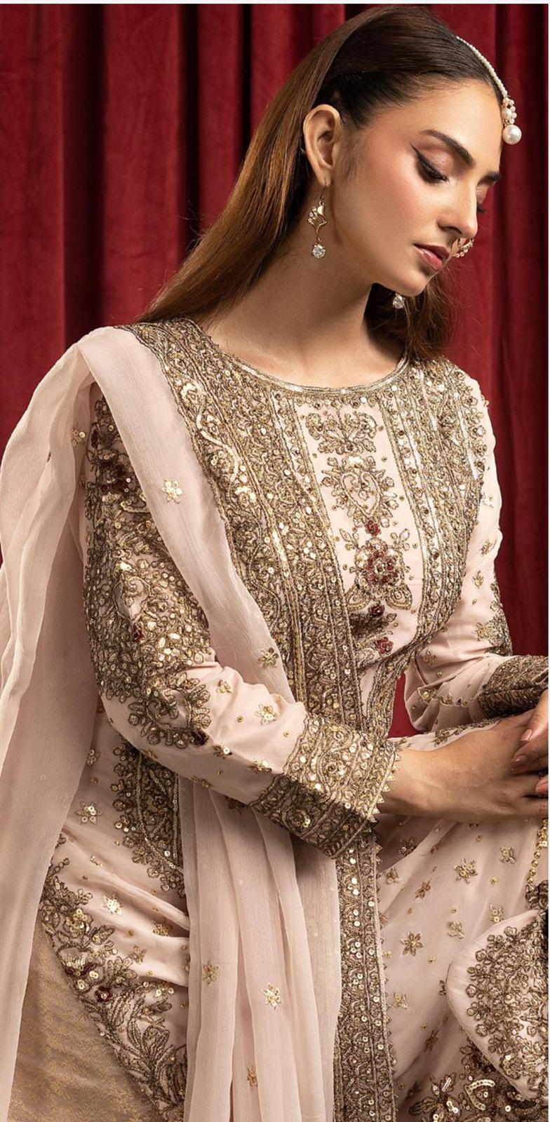 ASHIANA- heavy embroidered chiffon suit