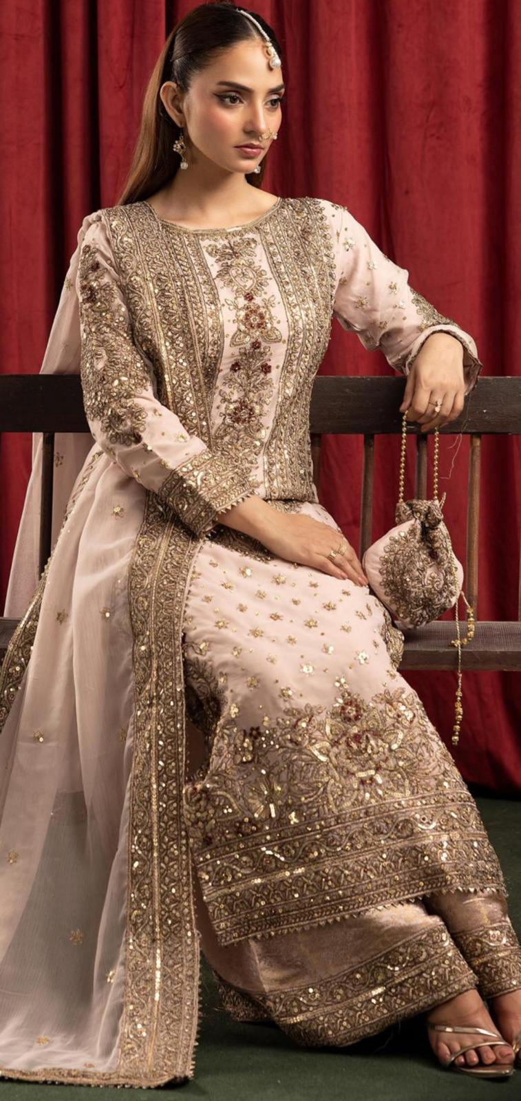 ASHIANA- heavy embroidered chiffon suit