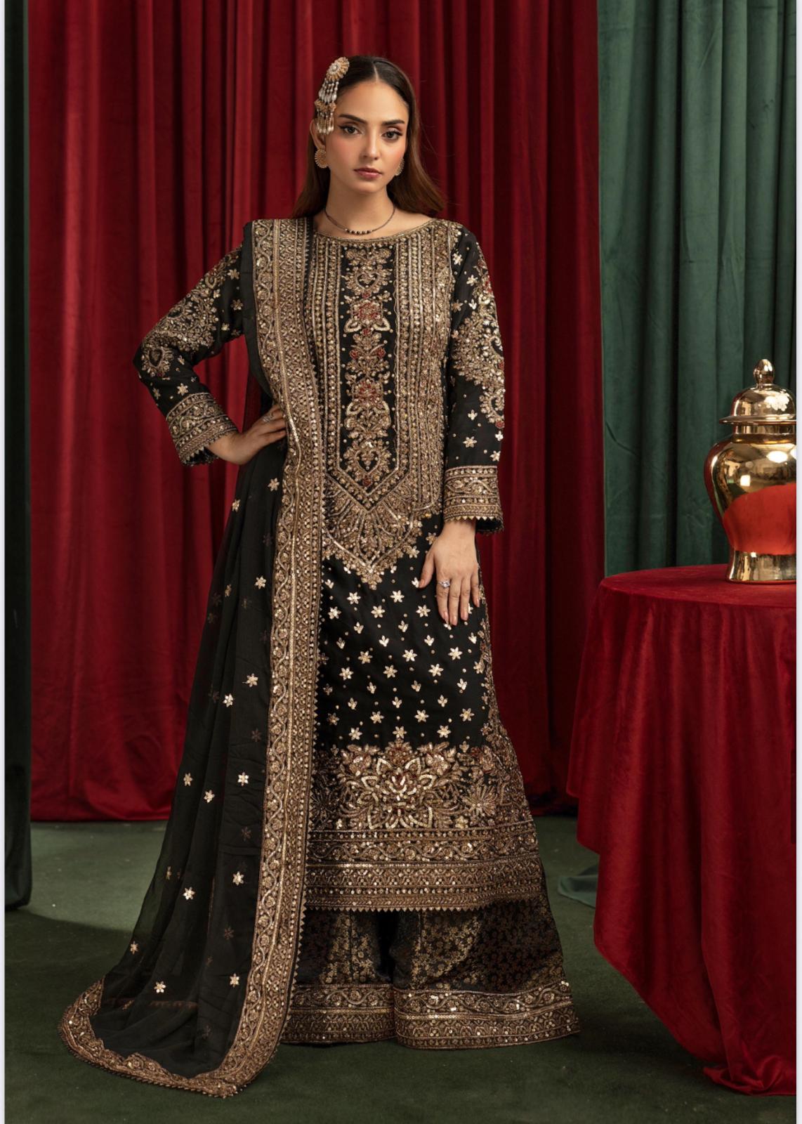ASHIANA- heavy embroidered chiffon suit