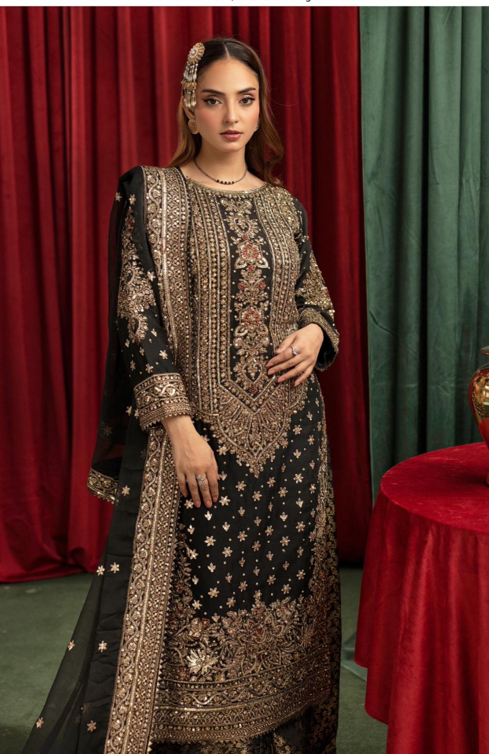 ASHIANA- heavy embroidered chiffon suit
