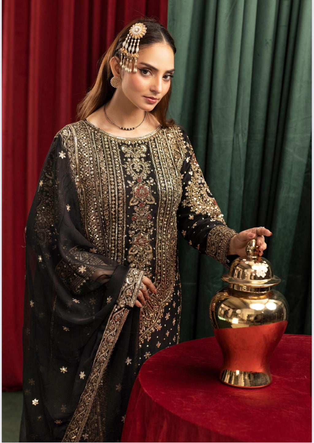 ASHIANA- heavy embroidered chiffon suit