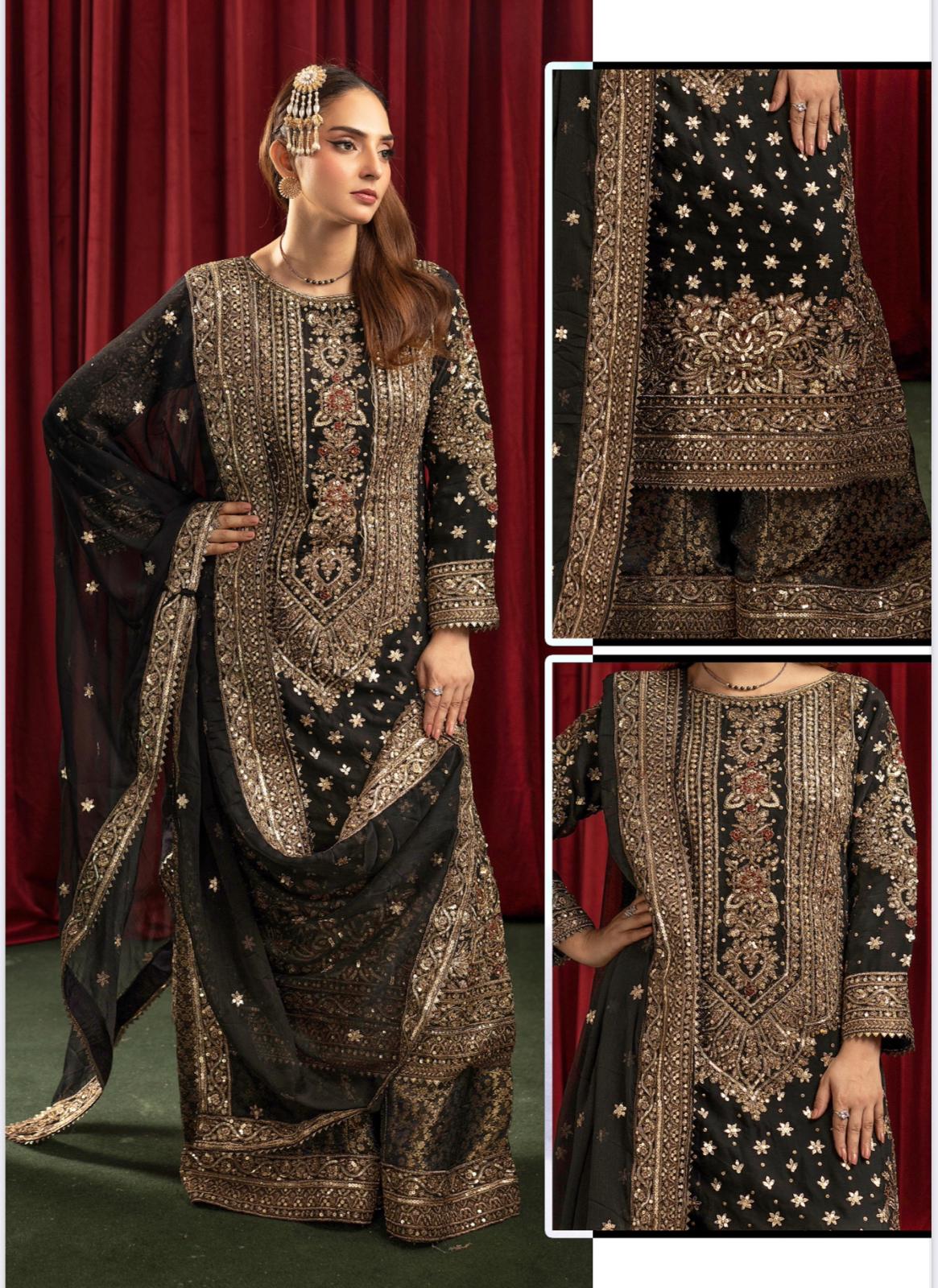 ASHIANA- heavy embroidered chiffon suit