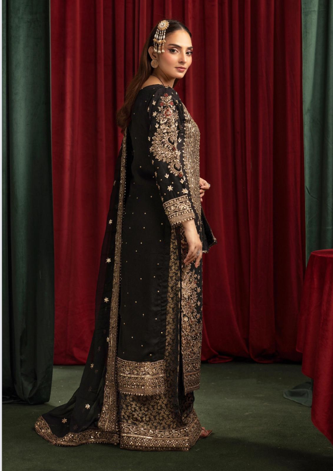 ASHIANA- heavy embroidered chiffon suit