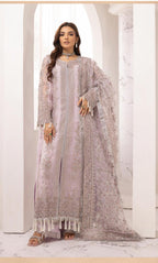 NUREH- 3 pieces heavy embroidered soft organza suit