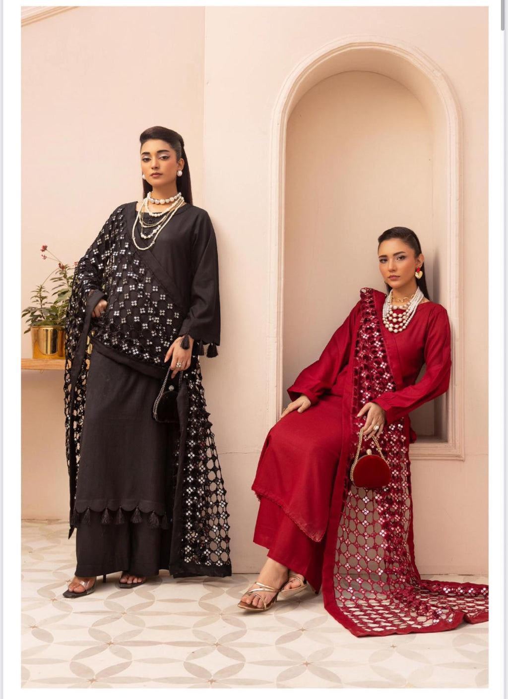 IONA- 3 pieces DHANAK fabric suit with Laser cut Duppatta