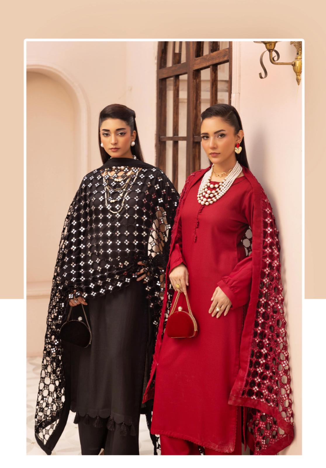 IONA- 3 pieces DHANAK fabric suit with Laser cut Duppatta
