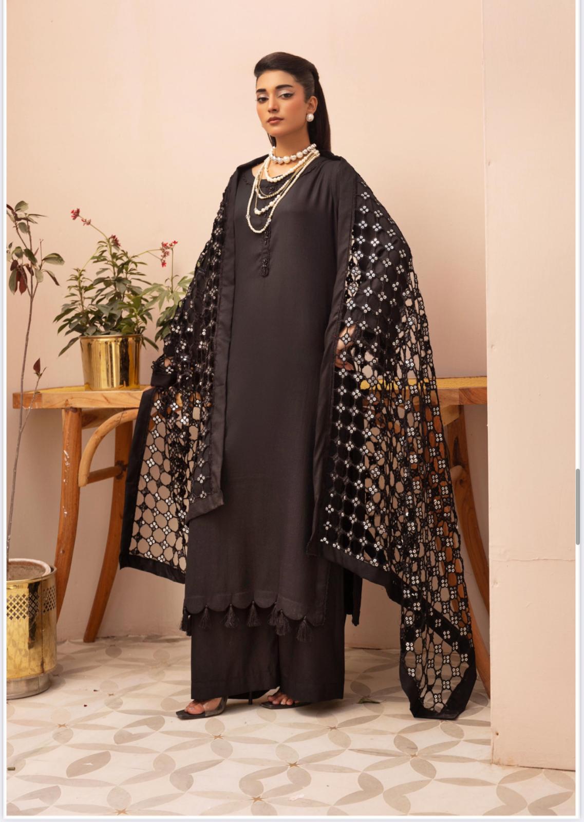 IONA- 3 pieces DHANAK fabric suit with Laser cut Duppatta