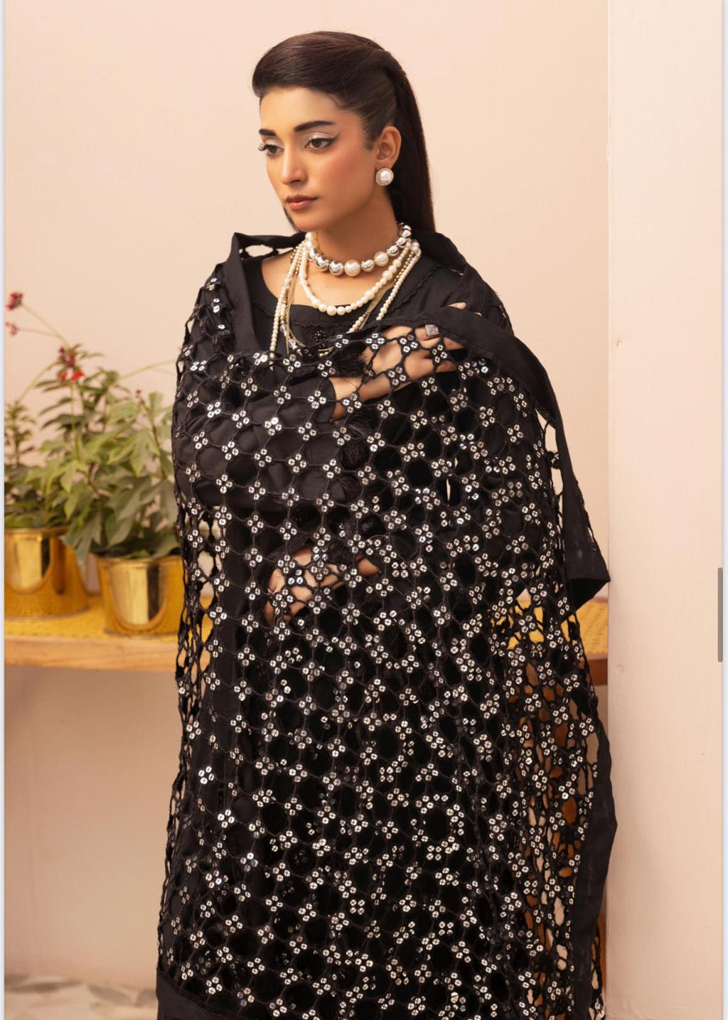 IONA- 3 pieces DHANAK fabric suit with Laser cut Duppatta