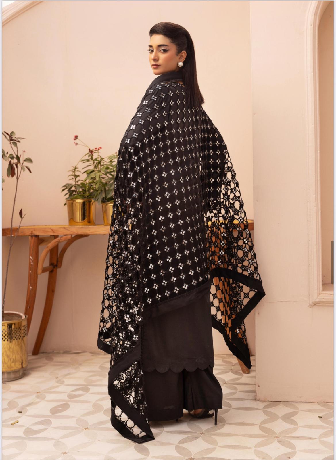 IONA- 3 pieces DHANAK fabric suit with Laser cut Duppatta