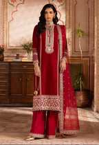 ROSE- 3 pieces Embroidered Velvet Collection